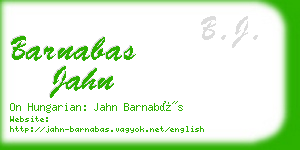 barnabas jahn business card